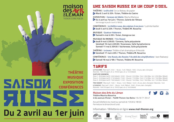 Affiche. Thonon-les-Bains. Une saison russe en un coup d|œil. 2019-04-02